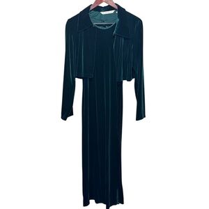 Victoria’s Secret Vintage Green Velvet Maxi Dress with Matching Jacket